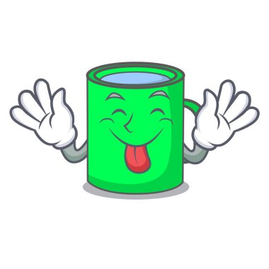 Kupa maskot karikatür tarzı dil