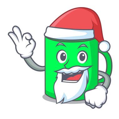 Santa kupa maskot karikatür tarzı