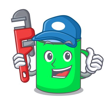 Tesisatçı kupa maskot karikatür tarzı