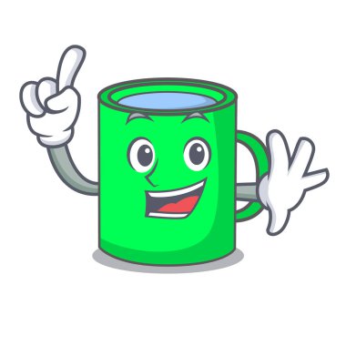 Parmak kupa maskot karikatür tarzı