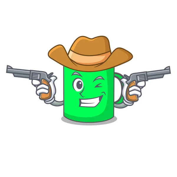 Cowboy Becher Charakter Cartoon Stil Vektor Illustration — Stockvektor