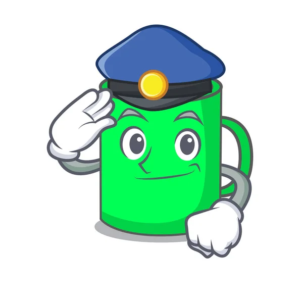 Police Mug Character Cartoon Style Vector Illustration — Stock Vector