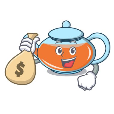 Para çantası şeffaf çaydanlık karakter karikatür ile