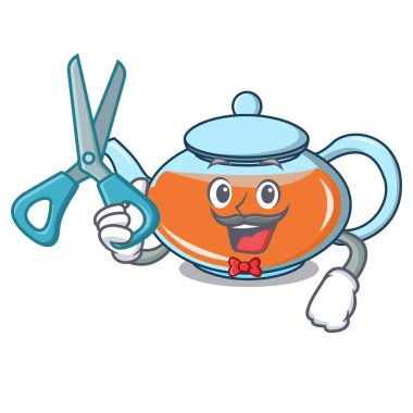 Kuaför şeffaf çaydanlık karakter karikatür