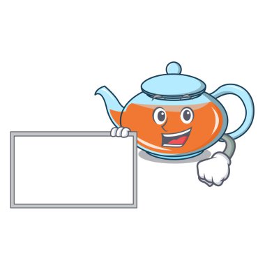 Yönetim Kurulu şeffaf çaydanlık karakter karikatür ile