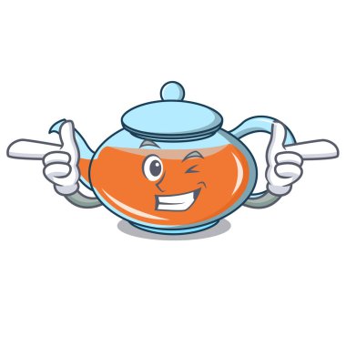 Wink şeffaf çaydanlık karakter karikatür