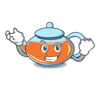 Başarılı şeffaf çaydanlık karakter karikatür