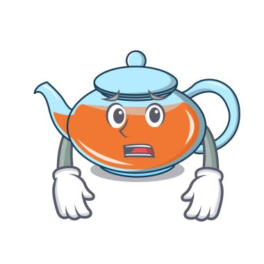 Korkarım şeffaf çaydanlık karakter karikatür