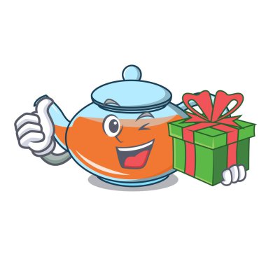 Hediye şeffaf çaydanlık karakter karikatür ile