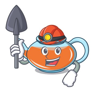 Madenci şeffaf çaydanlık karakter karikatür