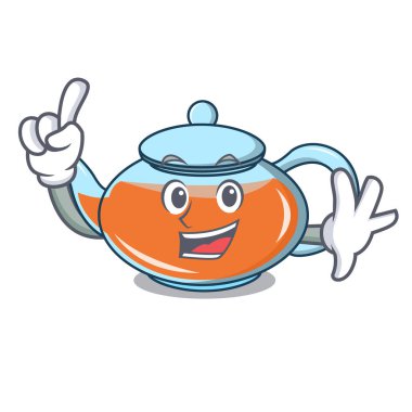 Parmak şeffaf çaydanlık karakter karikatür