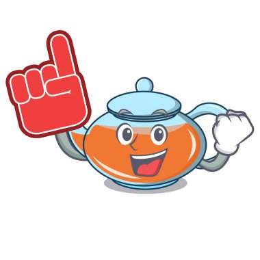 Köpük parmak şeffaf çaydanlık karakter karikatür