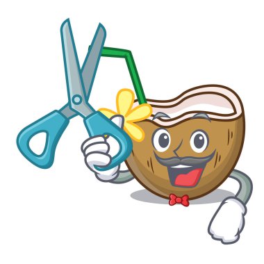 Kuaför kokteyl Hindistan cevizi karakter karikatür