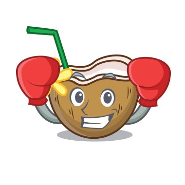 Boks kokteyl Hindistan cevizi karakter karikatür