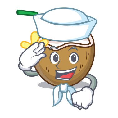 Denizci kokteyl Hindistan cevizi karakter karikatür