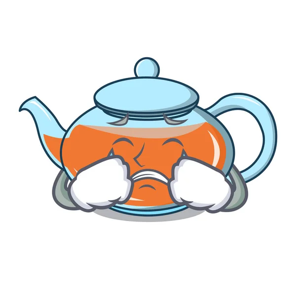 哭透明茶壶字符卡通 — 图库矢量图片