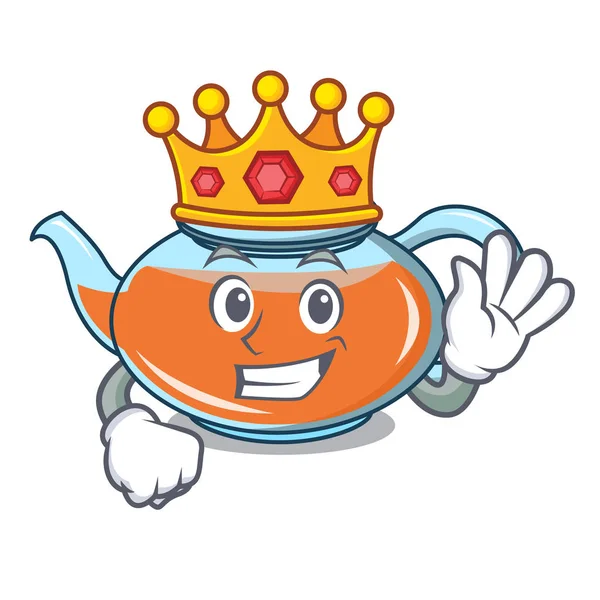 Kral şeffaf çaydanlık karakter karikatür