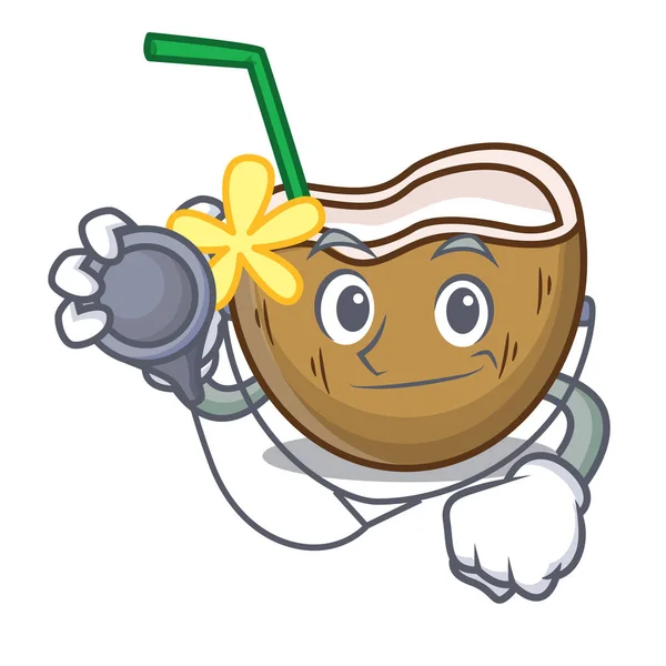 Doktor kokteyl Hindistan cevizi karakter karikatür