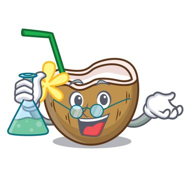 Profesör kokteyl Hindistan cevizi karakter karikatür