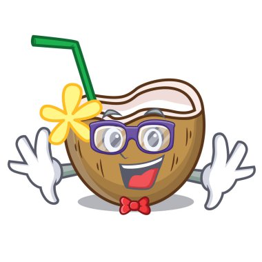 Geek kokteyl Hindistan cevizi karakter karikatür