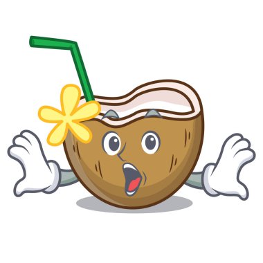 Sürpriz kokteyl Hindistan cevizi maskot çizgi film