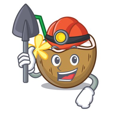 Madenci kokteyl Hindistan cevizi maskot çizgi film