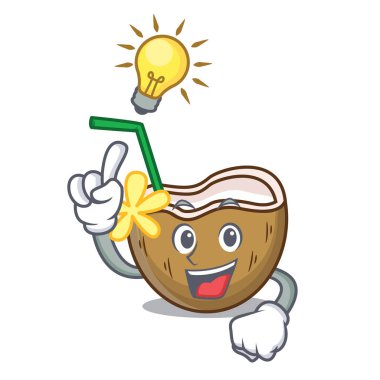 Bir fikir kokteyl Hindistan cevizi maskot çizgi film var