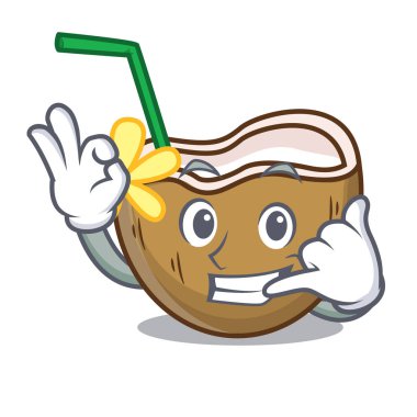 Bana kokteyl Hindistan cevizi maskot çizgi film de