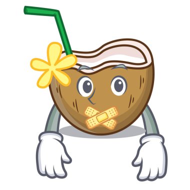 Sessiz kokteyl Hindistan cevizi maskot çizgi film