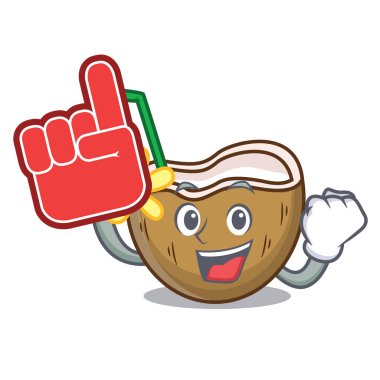 Köpük parmak kokteyl Hindistan cevizi maskot çizgi film