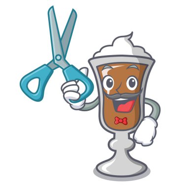 Kuaför İrlanda kahvesi karakter karikatür