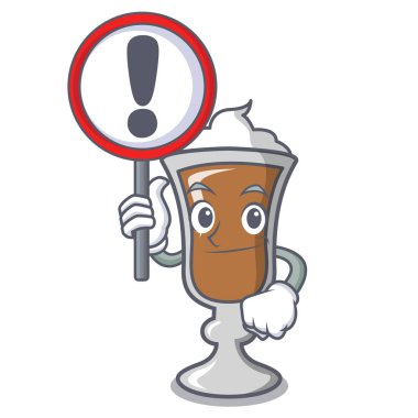 İşareti İrlanda kahvesi karakter karikatür ile