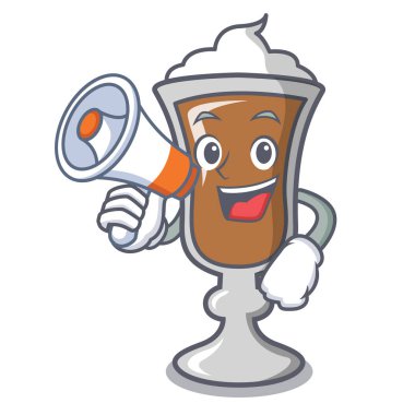 Megafon İrlanda kahvesi karakter karikatür ile