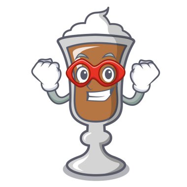 Süper kahraman İrlanda kahvesi karakter karikatür