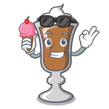 Dondurma İrlanda kahvesi karakter karikatür ile