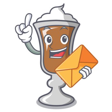 Zarf İrlanda kahvesi karakter karikatür ile