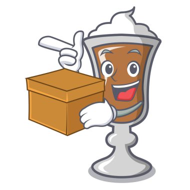 Kutusu İrlanda kahvesi karakter karikatür ile