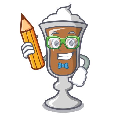 Öğrenci İrlanda kahvesi karakter karikatür