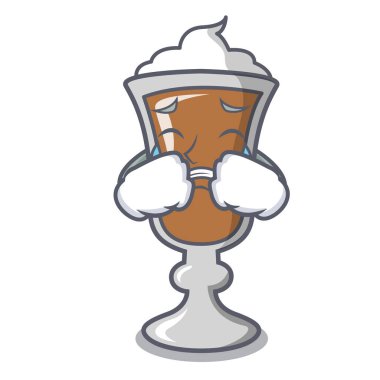 İrlanda kahvesi maskot karikatür ağlıyor