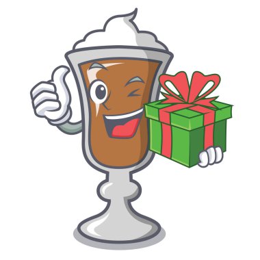 Hediye İrlanda kahvesi maskot karikatür ile