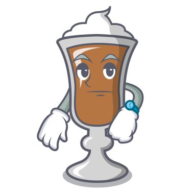 İrlanda kahvesi maskot karikatür bekliyor