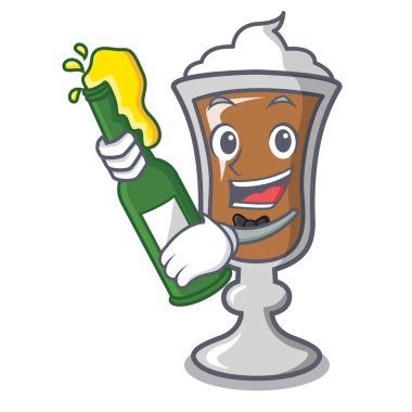 Bira İrlanda kahvesi maskot karikatür ile