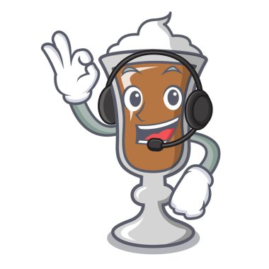 Kulaklık İrlanda kahvesi maskot karikatür ile