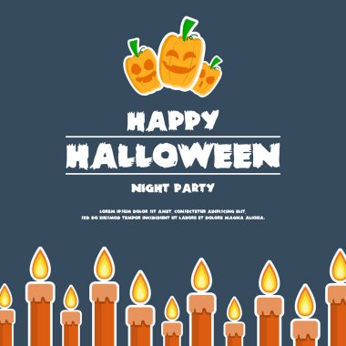 Mutlu Cadılar Bayramı tasarım afiş kabaklar