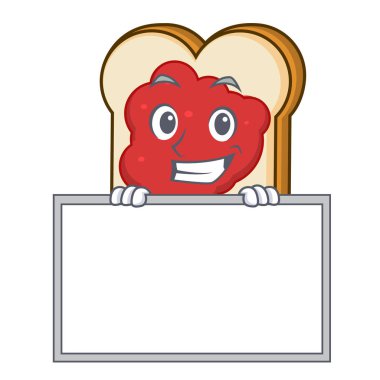 Reçel karakter karikatür ile Yönetim Kurulu ekmek ile sırıtarak