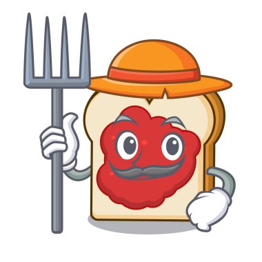 Çiftçi ekmek reçel karakter karikatür ile