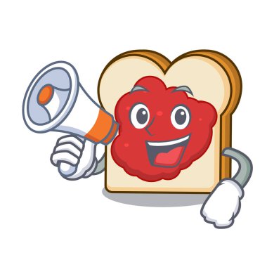 Megafon ekmeğine reçel karakter karikatür ile