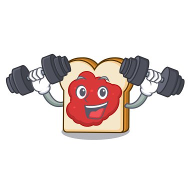 Fitness ekmek reçel karakter karikatür ile
