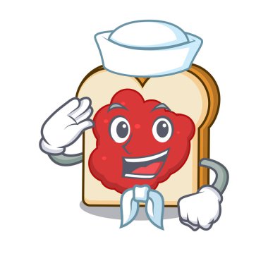 Denizci ekmek reçel karakter karikatür vektör çizim ile