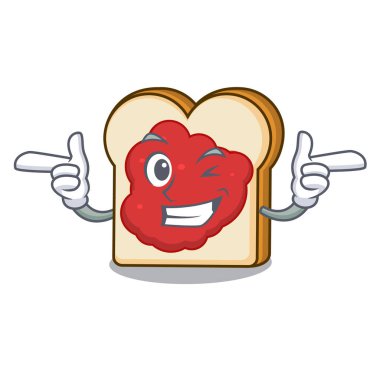 Wink ekmek reçel karakter karikatür ile